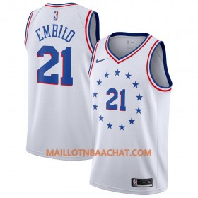 Maillot NBA Philadelphia 76ers Joel Embiid 21 2018-19 Nike Blanc Swingman - Homme